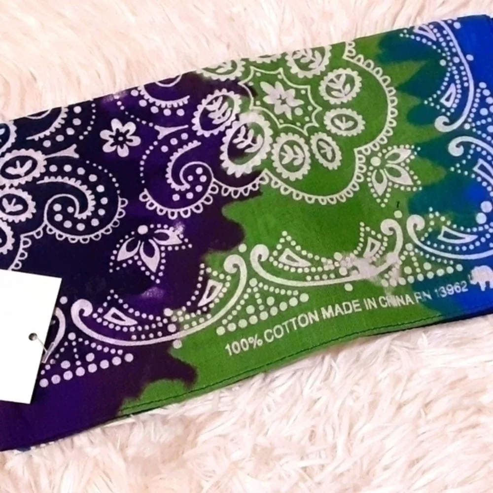 Classic Paisley Print Night Tie-Dyed Bandana